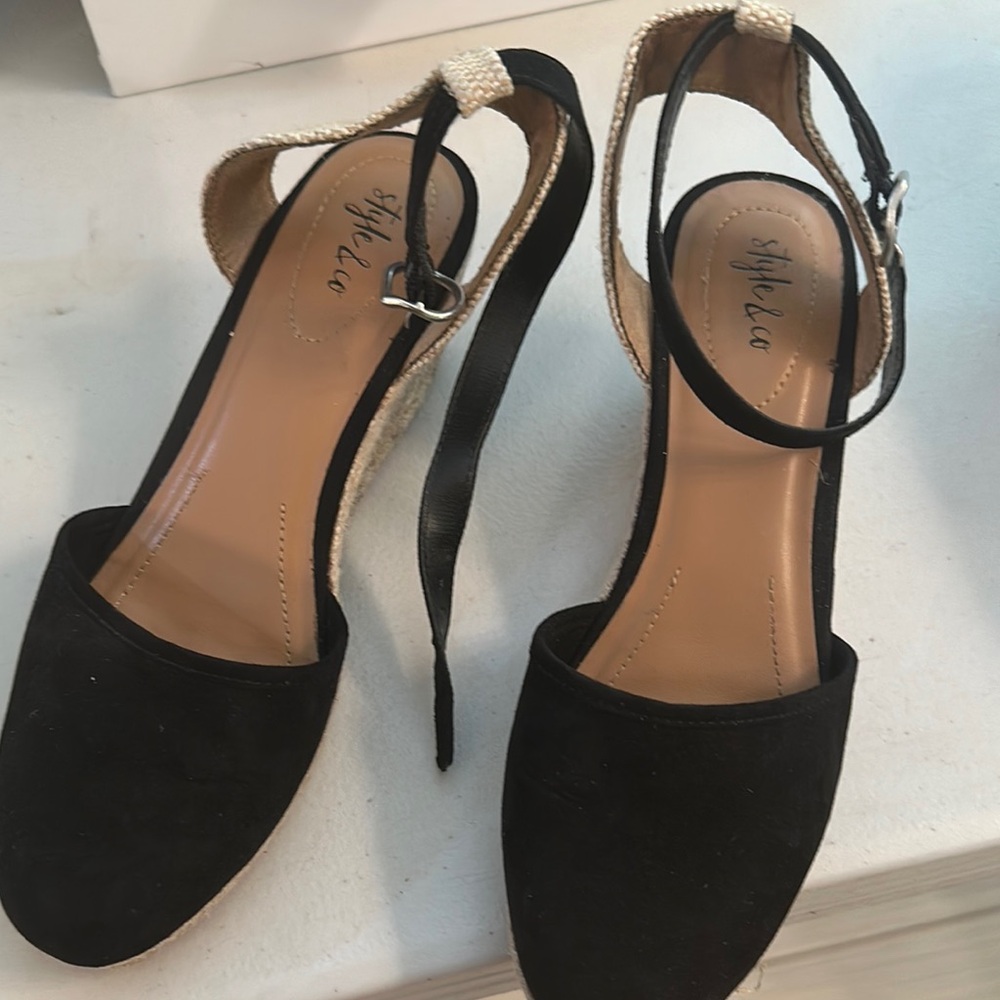 Style & Co. Black Espadrilles with Suede Finish